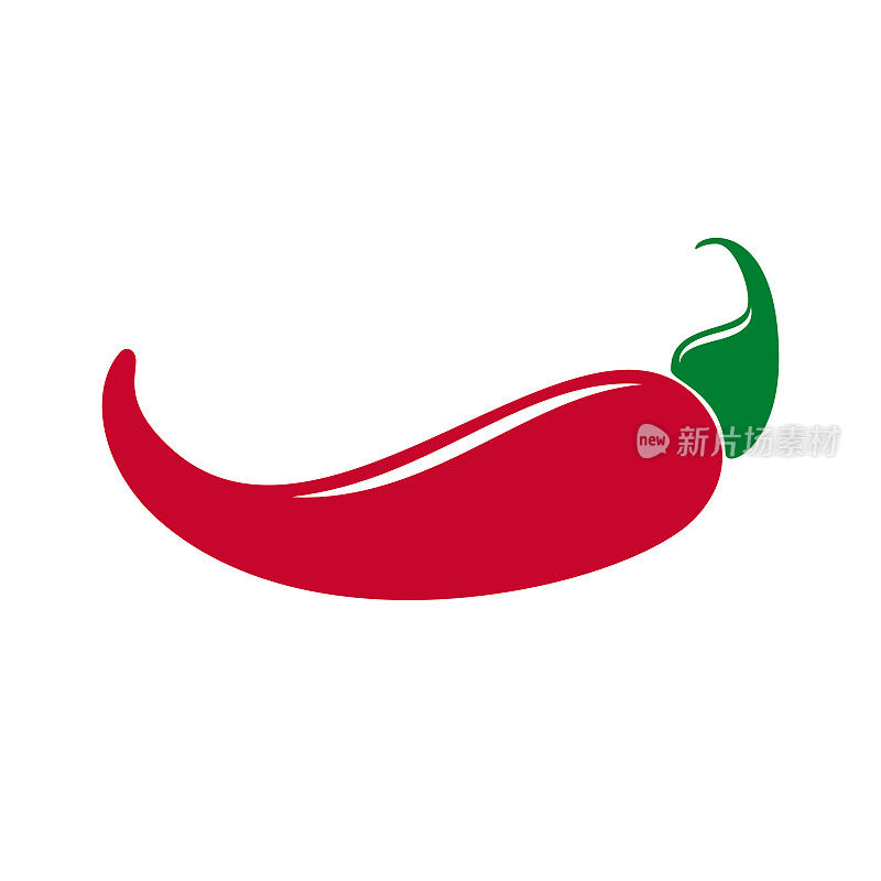 Red chilli pepper isolated on white background. Vector illustration.